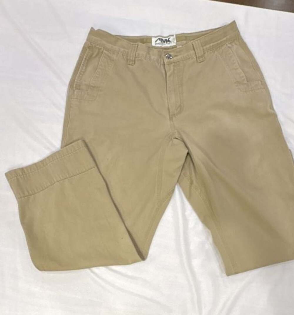Mountain Khakis Beige Chino Pants, 36x30, Flat Front, Relaxed Fit, Straight Leg